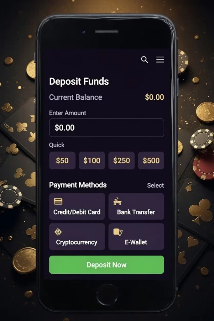 Alta Ficha Deposit Page on a Mobile