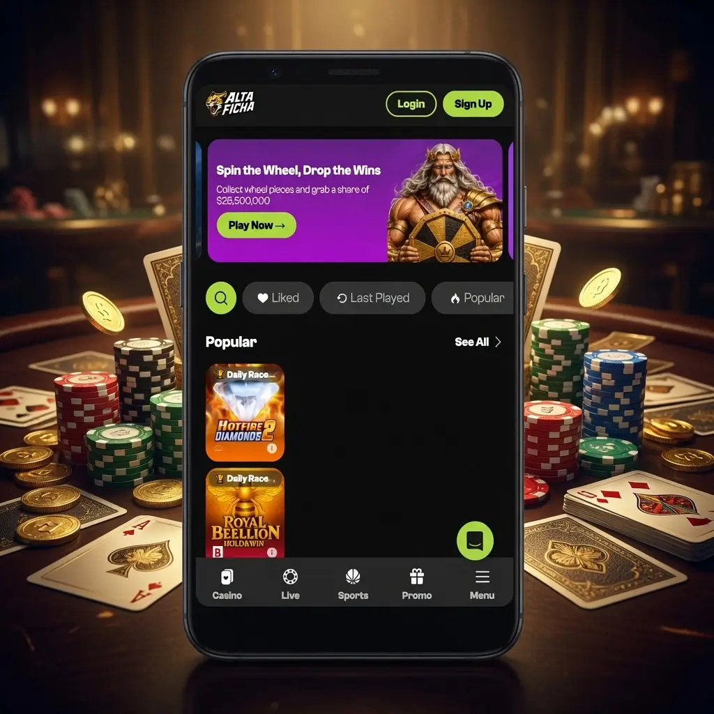Mobile version of Alta Ficha platform